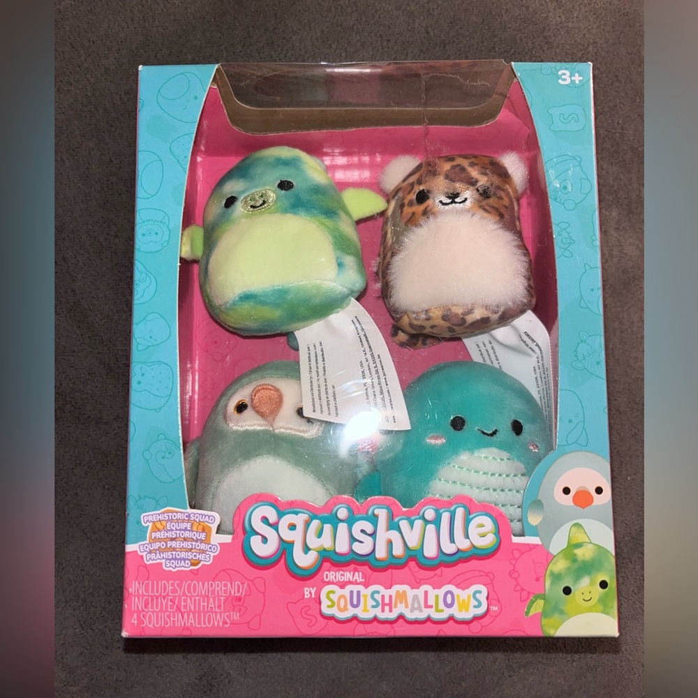 Squishville SQM - Plush 4 Pack 2" Squishmallows 4 Pack(Prehistoric Squad)